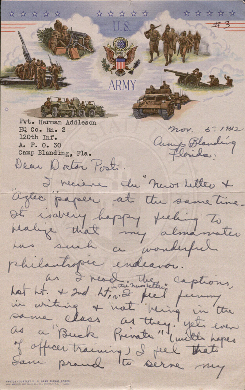WWII Letter from Addleson